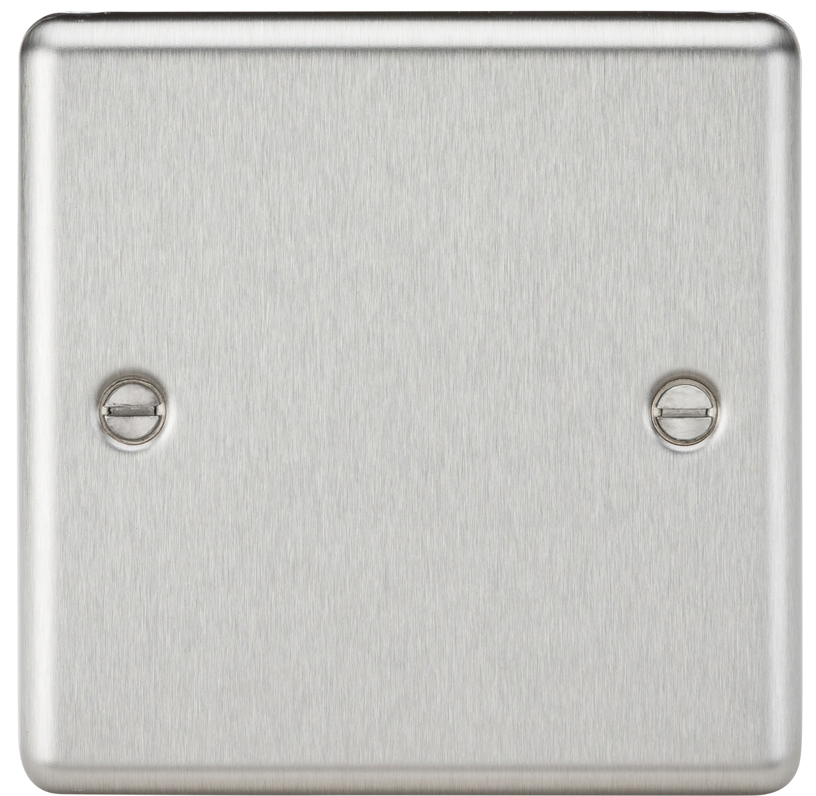 Rounded Edge Brushed Chrome 1G Blanking Plate