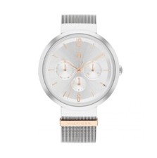 Image of Tommy Hilfiger Ladies Lidia Rose Gold Plated Steel Mesh White Dial Watch 1782537