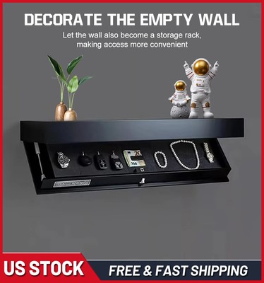 Wood Floating Wall Shelf with Secret Compartment, Wall-Mounted Hidden Storage US