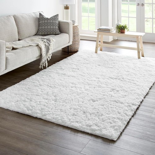 6x9 White Rugs for Living Room, Large Fluffy Shag Fuzzy Plush Soft Area Rugs - Picture 3 of 6