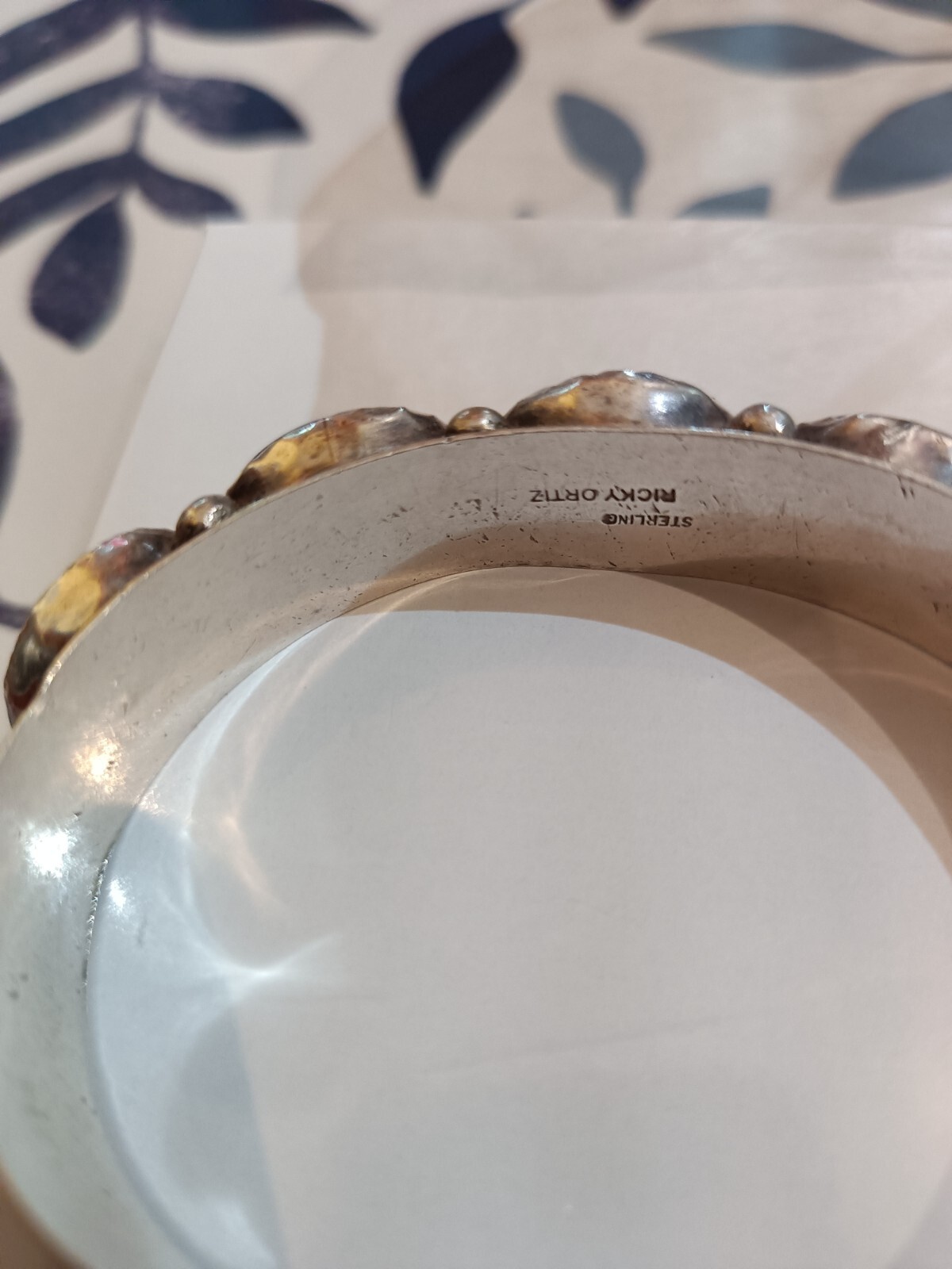 lapis native american cuff signed - image 6