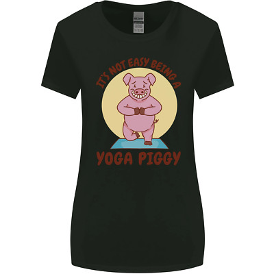 Es Ist Nicht Easy Being A Yoga Schweinchen Lustig Schwein Damen Breiter Schnitt