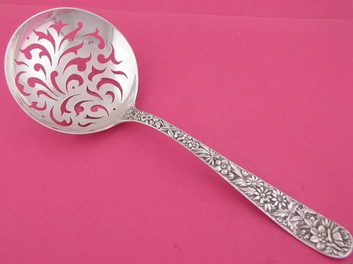 Sterling Silver S KIRK & SON CO Pea Serving Spoon REPOUSSE no.302