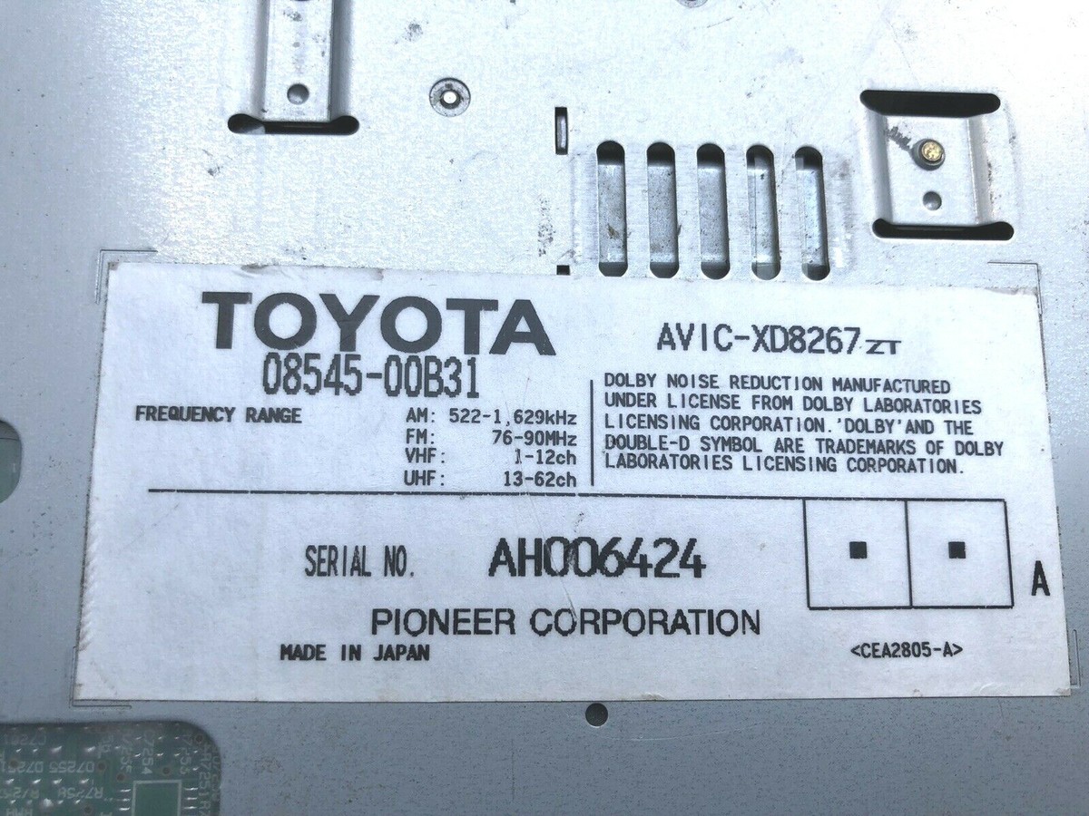 TOYOTA NKP-W51 CAR DVD NAVIGATION SYSTEM 08545-00B31 PIONEER TOYOTA NKP-W51 CAR DVD NAVIGATION SYSTEM 08545-00B31 PIONEER