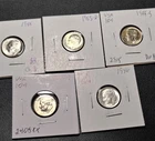 four USA 1955-PDS,  10 cent Roosevelt dimes silver coin  BU #2408 + one