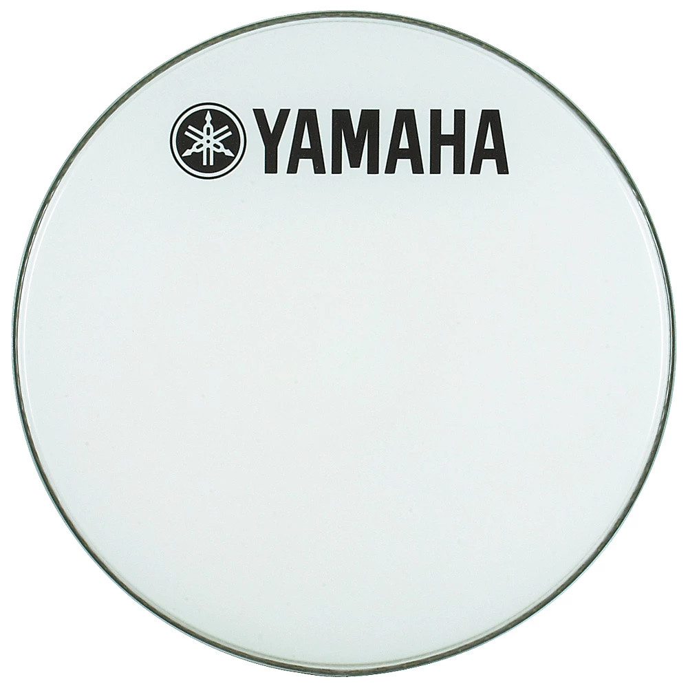 Yamaha Marching Bass Drum Head with Fork Logo White 24 in.