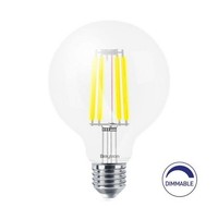 3X E27 LED Leuchtmittel 8W 2700K 230V 806Lm G95 Warmweiß, Dimmbar, Braytron