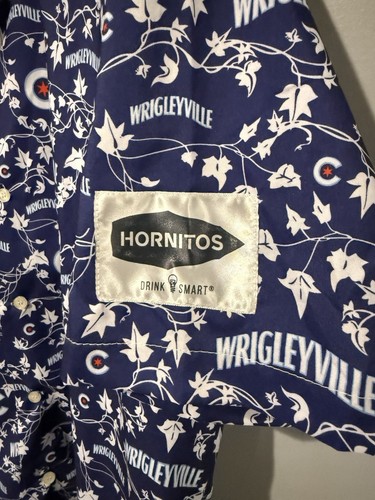 Camicia Chicago Cubs uomo XL blu SGA omaggio hawaiano hornitos edera floreale - Foto 4 di 7
