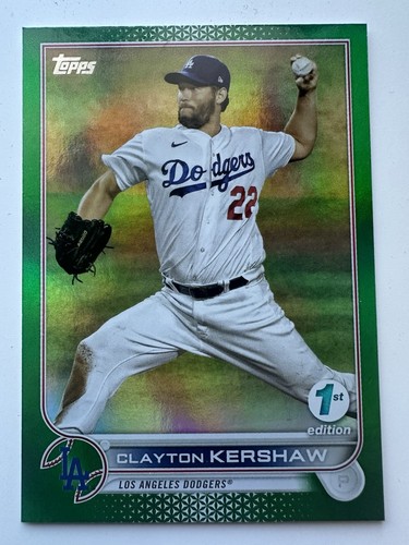 2022 Topps Series 1 1st Edition Green /150 Clayton Kershaw #41 - Picture 3 of 3