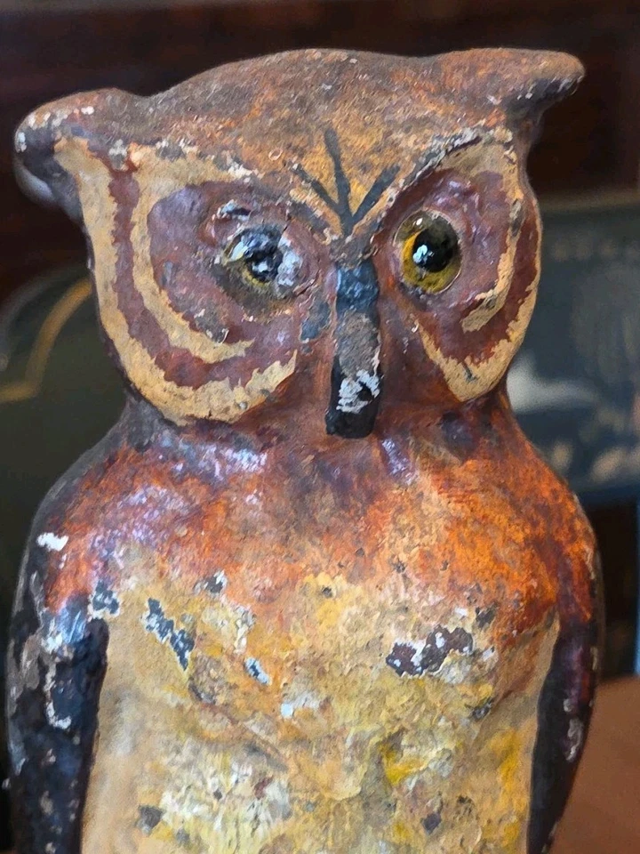 古董猫头鹰铸铁门挡国家铸造厂美国绘画 — 第 3/4 张图片