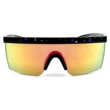 KUSH Designer Fashion Shield Sunglasses 80046KSH/RV Black  Mirrored Lenses