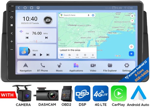 9" Android 13 6+64 Car Radio Stereo CarPlay GPS for BMW E46 3 Series 318 320 325 - Picture 27 of 29