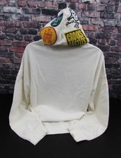CROOKS  CASTLES Patched Hood Cream Color Men's L Oversized Pullover Hoodie NWT