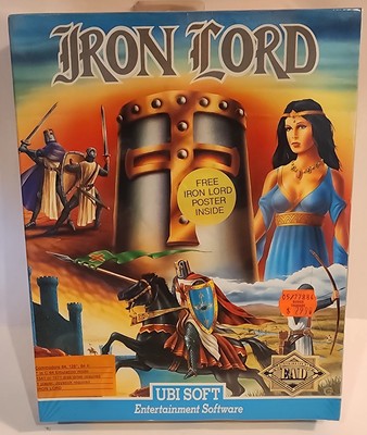 Vintage Factory Sealed Commodore64/128''IRON LORD'' COMPUTER GAME w/ POSTER! VG