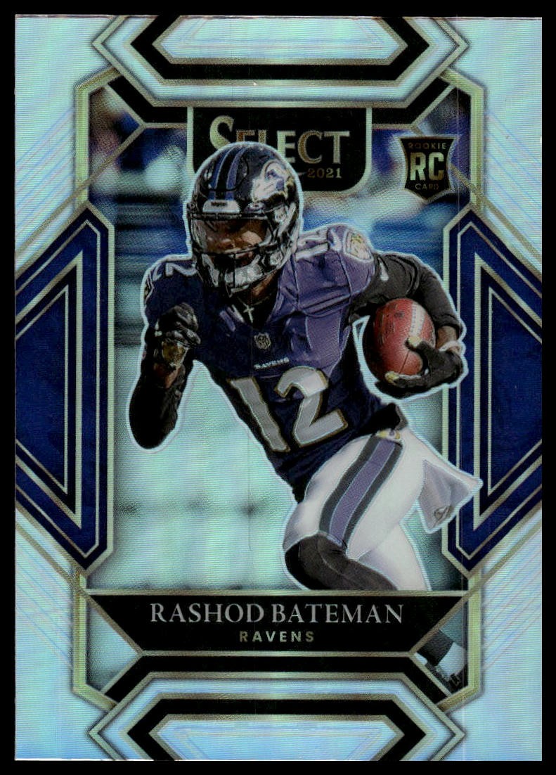 2021 Panini Select #255 Rashod Bateman Silver Prizm ROOKIE CARD