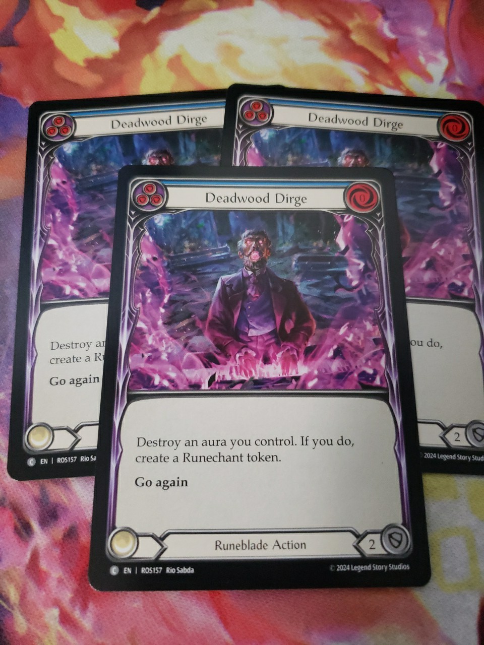 Deadwood Dirge Blue Non Foil Playset 3x Rosetta Flesh and Blood FAB