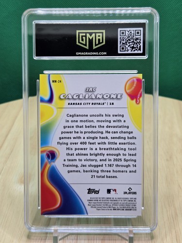GMA 10 GEM MINT 2025 BOWMAN CHROME MELT MASHERS MM-24 JAC CAGLIANONE KC Royals - Picture 2 of 2
