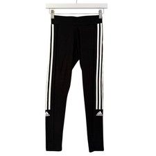 NWT adidas Aeroready Designed To Move 7/8 Leggings Black White Stripes Size XS
