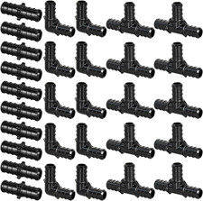 1/2" Poly PPSU Barb Crimp PEX Fitting, 30Pcs PEX Fitting Combo, 10Pcs Each Elbow