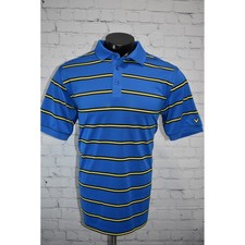 Callaway Polo Shirt Mens Large Blue Striped Opti-Dri Golf Performance