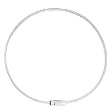 4pcs Steel Silver Wire Keychain 2x300mm Key Rings Loop Cable