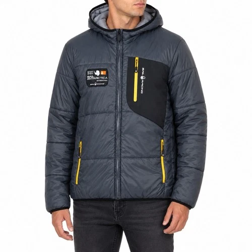 SAIL RACING Antarctica Liner Jacket Mens Size M Grey Hooded Puffer Coat Warm