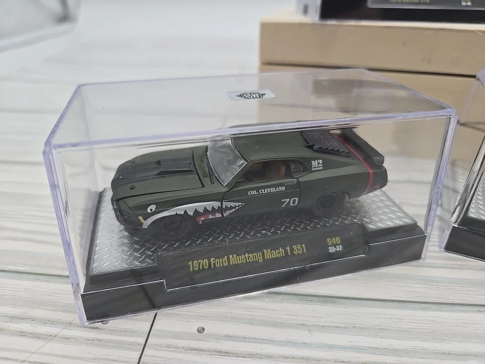 M2 MACHINES Lot Of 3 Shark Mouth Mustang Ford Econoline Datsun 510 S46 - Image 2 of 4