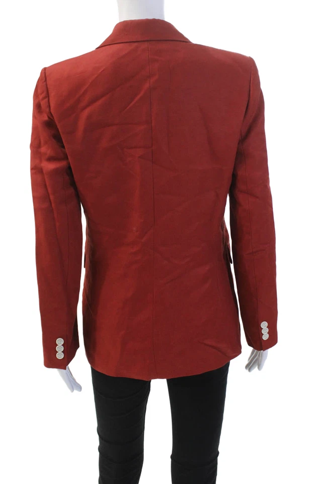 Chaqueta Blazer Sandro Mujer Doble Pecho Rojo Ladrillo Algodón Talla 36 EUR Foto 4 de 4