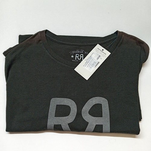 RRL By Ralph Lauren Logo Jersey T-Shirt Faded Black Canvas Mens Large (L) - Picture 3 of 12