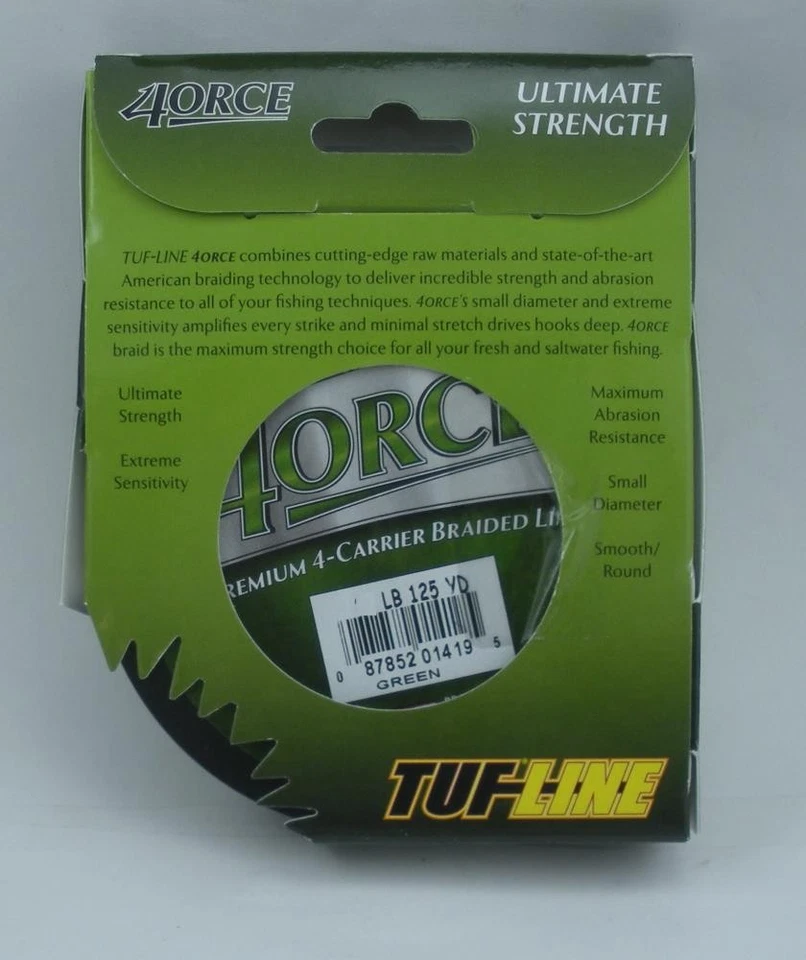 Línea trenzada Tuf-Line FE80125GN 4ORCE Spectra 80 lb 125Yd Foto 2 de 3