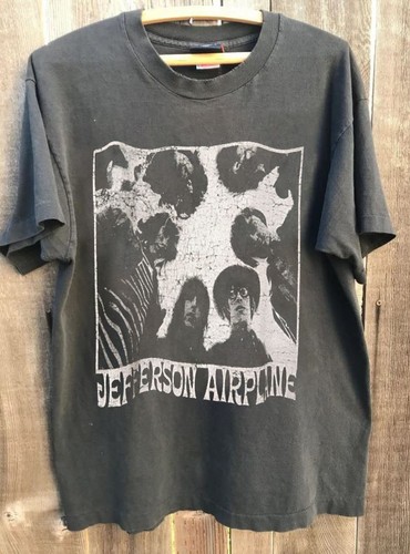Vintage Jefferson Airplane Band 2004 Rare Charcoal Unisex T shirt S-5XL