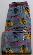 CHICAGO BLACKHAWKS MENS SLEEP LOUNGE PAJAMA MICROFLEECE PANTS M L XL POLYESTER