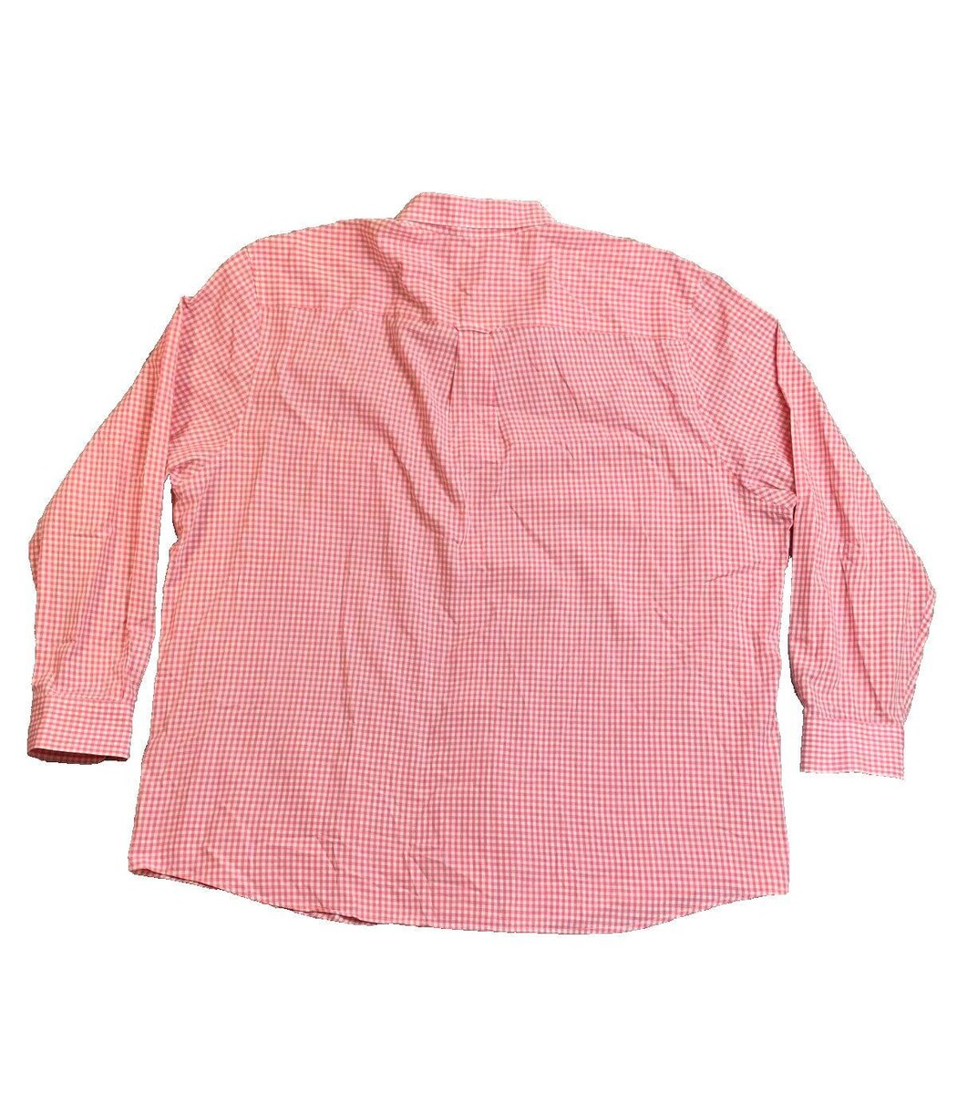 Saddlebred Shirt Adult 2X Pink White Gingham Check Big Man