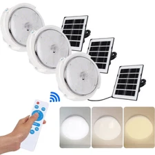 4-1PKS Solar Powered Ceiling Pendant Light Remote Indoor Outdoor Lamp Waterproof