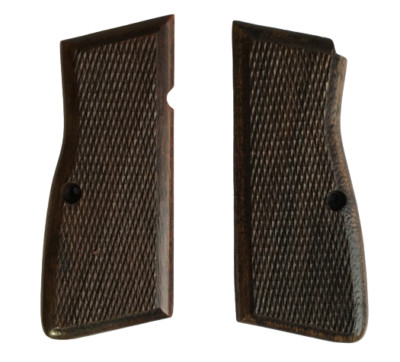 US WWll German Wood Checkered 9MM Griffe for Browning Hi-Power High Power