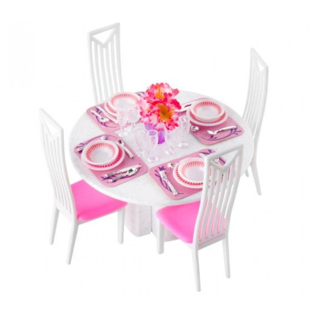 Melody Jane Tavolo Da Pranzo In Miniatura Scala 1:12 – Design Intarsio Nero, Per Casa Delle Bambole
