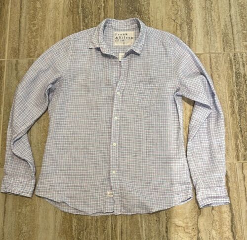 Camicia Frank & Eileen Barry blu con bottoni grande - Foto 4 di 13