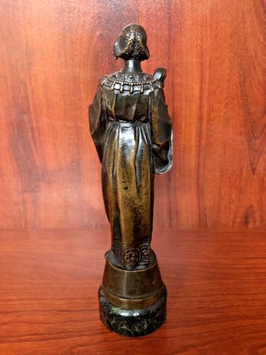 Antique Patinated Bronze Signed Adolphe Rivet: Saint Cecile with Foundry Mark. - Picture 5 of 21