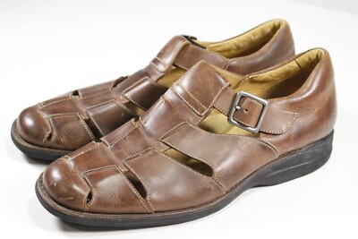 Johnston & Murphy Fisherman Sandals Men's Sz 12 M Brown Leather Summer