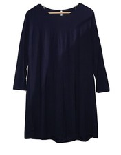 Azules Navy Blue Long Sleeve Tunic Dress Shirt Size S