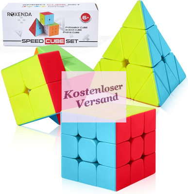 Zauberwürfel Set, Original Speed Cube Set mit 2x2 3x3 Pyramide Speedcube,Roxenda