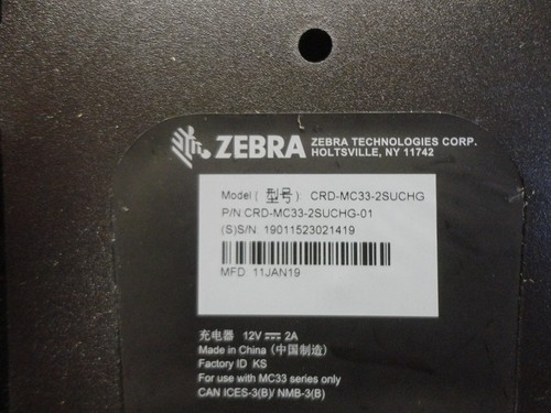 Zebra CRD-MC33-2SUCHG-01 Single Cradle Charger For MC3300, MC3300x + Battery - Photo 3/3