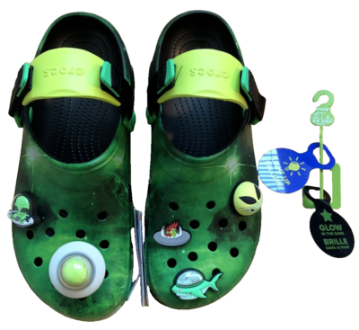 Crocs Ron English Area 54 All Terrain Green Clog + Jibs 