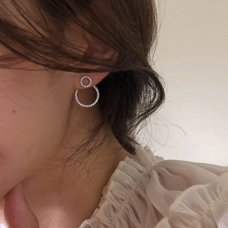 Pave circle hotsell stud earrings