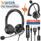 Wantek 3in1 Wired Headset USB/USB-C/3.5mm with Microphone Headphone for PC/Phone