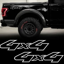 Pair of Silver Matte 4X4 Super Duty Truck Side Sport Style Vinyl Decals For Ford