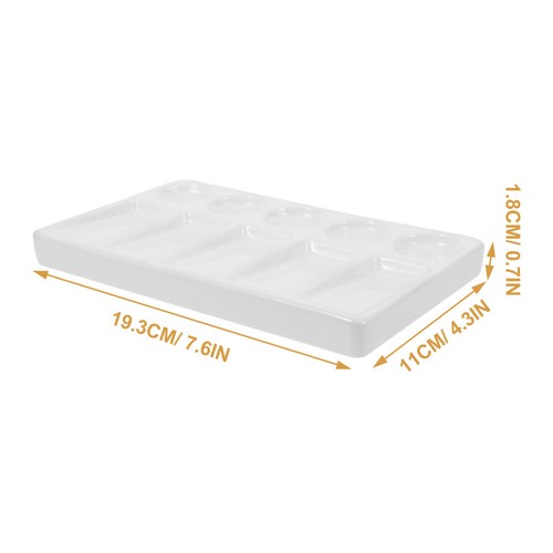 10 -Well Rectangular Color Palette Travel Porcelain Tray Paint Trays - Picture 7 of 12