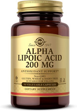 Image of Solgar Alpha Lipoic Acid 200 Mg Vegetable Capsules - Food Supplement, Pack of 50