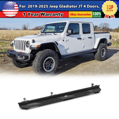 For 19-26 Jeep Gladiator JT 4DR Side Step Nerf Bars w/LED Lights Alloy Steel 2PC