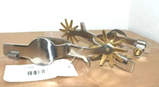 Formay 177948 SS Santa Fe western spurs 2-1/4" 10 pt brass rowel , sold in pairs